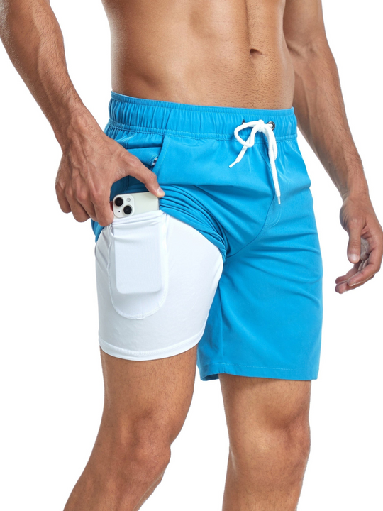 R&B | Schnell Trocknende Herren Badehose Doppelschicht Design