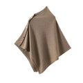 R&B | Knopfdetail Poncho - Asymmetrisches Design mit Drapiertem Schnitt