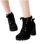 R&B | Damen Schnür-Stiefeletten mit Absatz und dicker Sohle