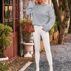R&B | Schlichter Einfarbiger Strickpullover Für Damen