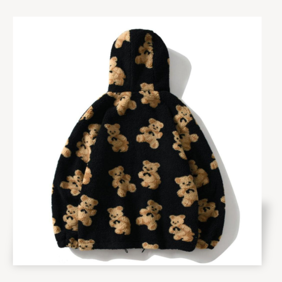 R&B | Teddy Bear Muster Kapuzenjacke für Frauen
