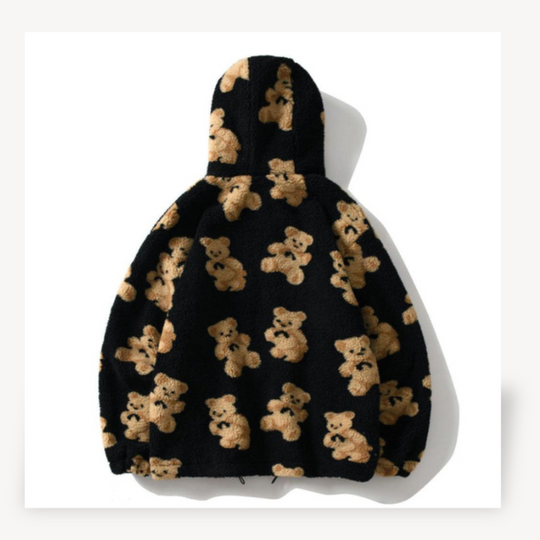 R&B | Teddy Bear Muster Kapuzenjacke für Frauen