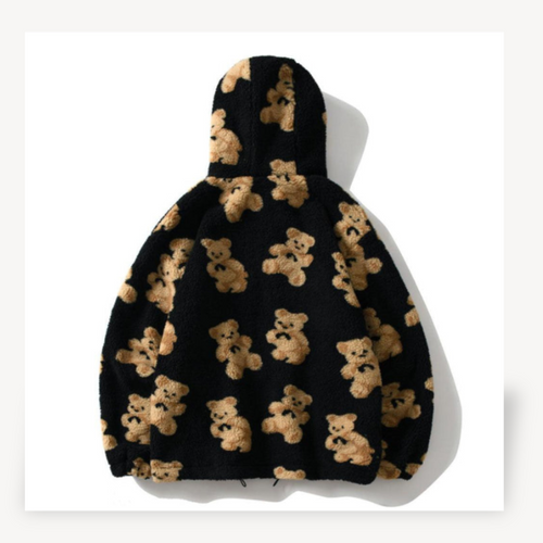 R&B | Teddy Bear Muster Kapuzenjacke für Frauen