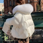 R&B | eleganter Windbreaker Daunenjacke mit Pelzkragen für Frauen