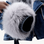 R&B | Kunstpelzgefütterte Denimjacke für Frauen