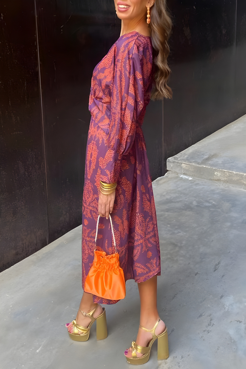 R&B | Knotendes V-Ausschnitt Maxikleid
