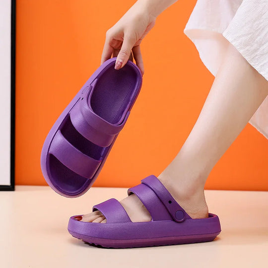 R&B | Orthopädische Sandalen Comfort Plus Pantoletten mit Doppelriemen Gepolsterte, Lässige Slip-On-Sandalen