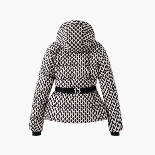R&B | Steppjacke mit Gürtel und Kapuze - Elegante, Wasserabweisende Winterjacke für Alltag und Outdoor