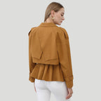 R&B | Peplum-Jacke mit auffälligem Kragen und tailliertem Design