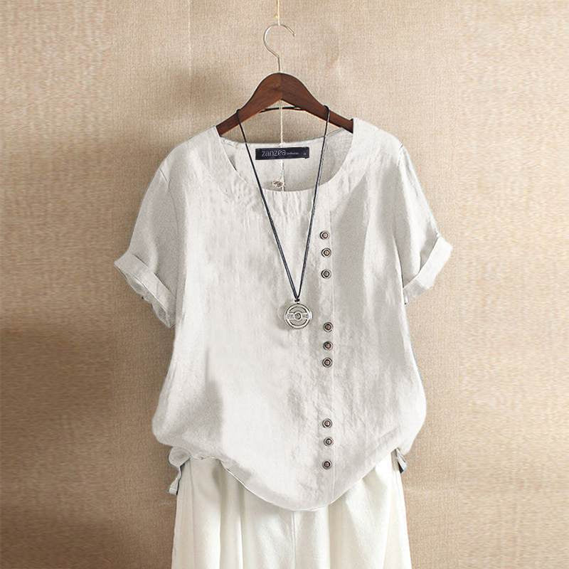Heidi-Mode – Bluse aus hochwertiger Baumwolle mit schönem Knopfverschluss