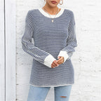R&B | Gestreifter Strickpullover Mit Lässigem Schnitt