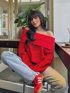 R&B | Off-Shoulder Damen Strickpullover