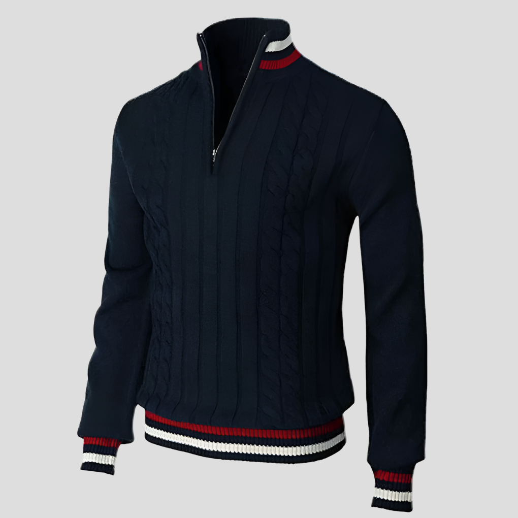 R&B | Stilvolle Reißverschluss-Strickjacke für Herren