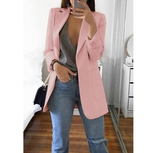 Doppelreihiger Blazer mit Druck, Damen Bürooutfit