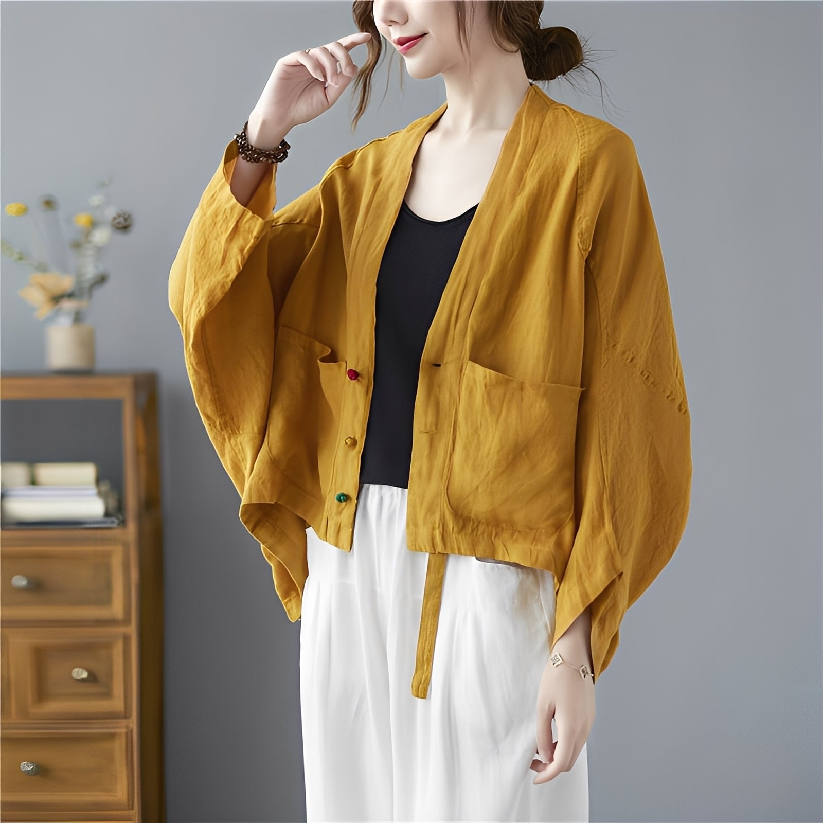 R&B | Locker kurzer Cardigan mit Taschen