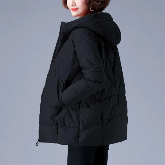 R&B | Elegante unifarbene gerippte gesteppte Jacke mit Reißverschluss ideal für Herbst/Winter