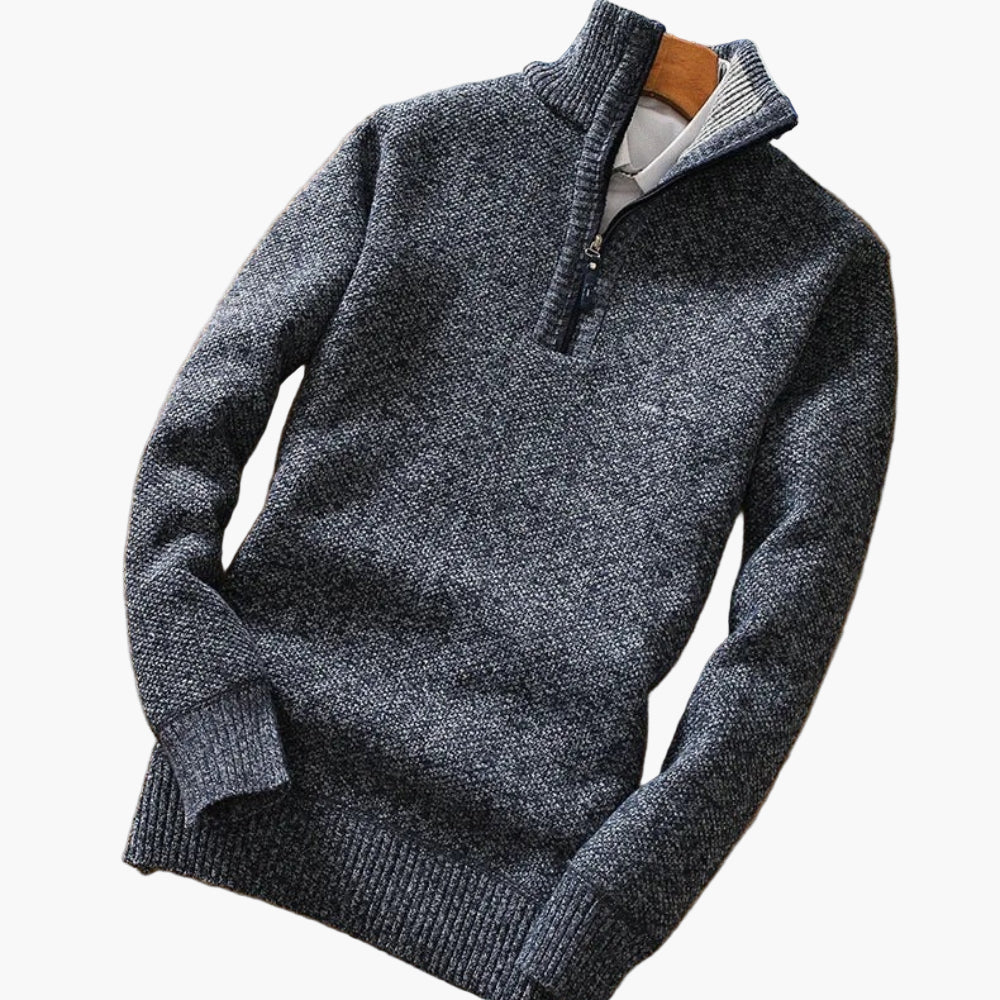 R&B | Strickpullover mit Reißverschluss - Moderner Freizeitstil für Alltag und Büro