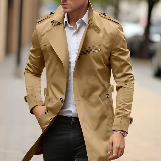 R&B | Eleganter Trenchcoat mit umgekehrtem Kragen für Männer