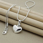 R&B | Sterling Silber Massiv Herz Kette Schlangenkette für Damen