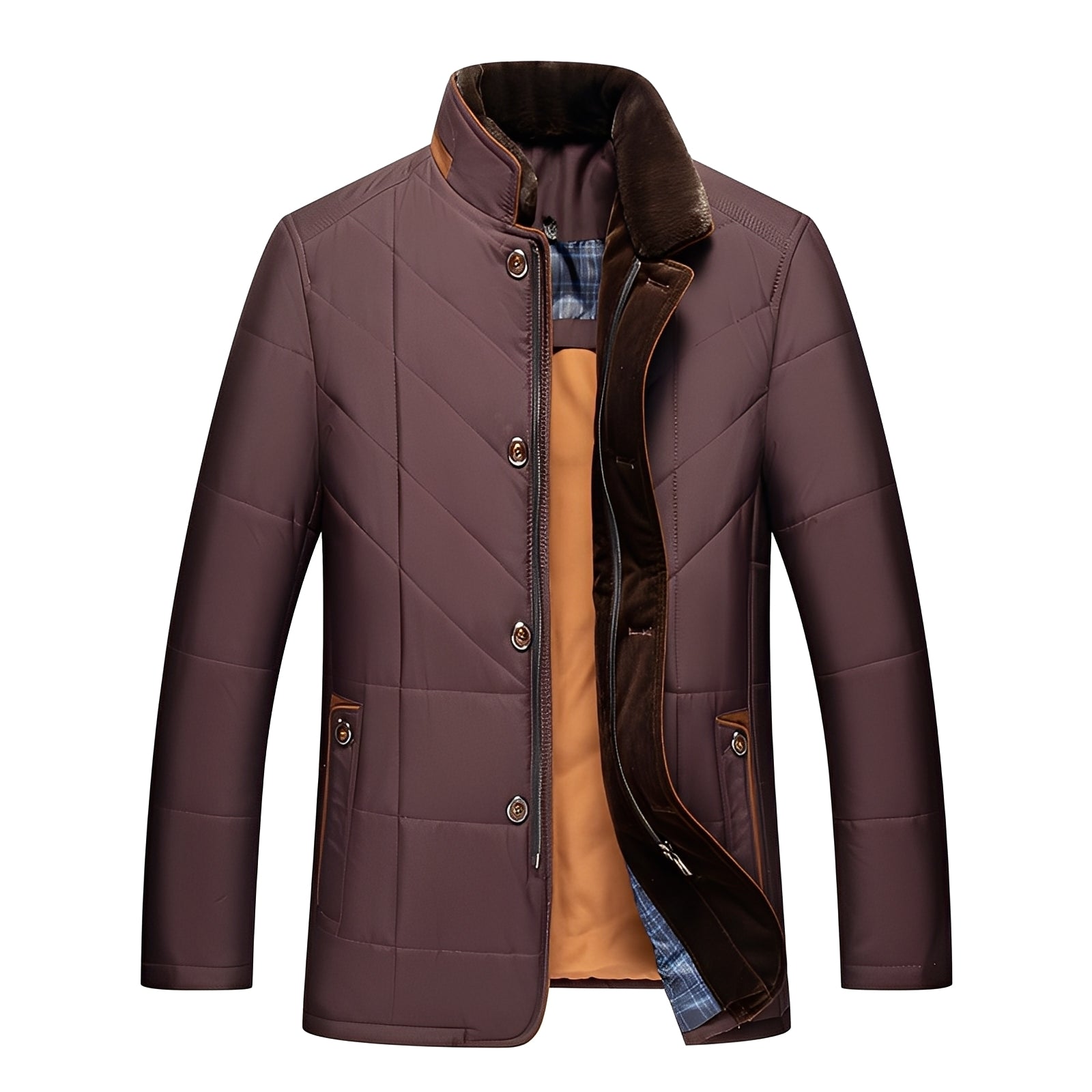 R&B | Elegante, gepolsterte Jacke mit Knöpfen für Männer