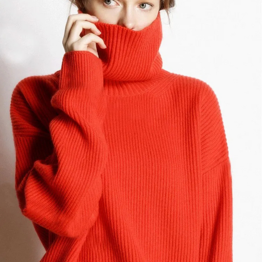 R&B | Pullover - Damen Herbst Oversized Polokragen Pullover