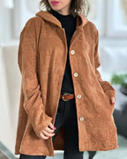 R&B | Damen Freizeit Cordjacke Mit Kapuze