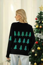 R&B | Funkelnder Pailletten Weihnachtbaum Strickpullover