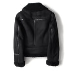 R&B | Warme Bikerjacke aus Schaffell für Frauen