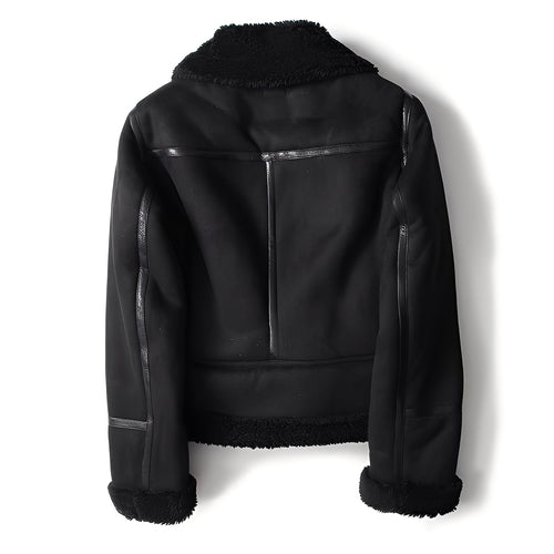 R&B | Warme Bikerjacke aus Schaffell für Frauen