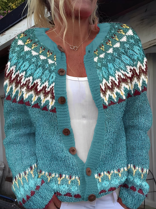 R&B | Elegante Damenstrickjacke mit Knöpfen