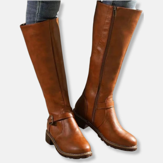 R&B | Stiefel - Lederähnliches Material - Knielanger Schaft - Doppelte Reißverschlussöffnung