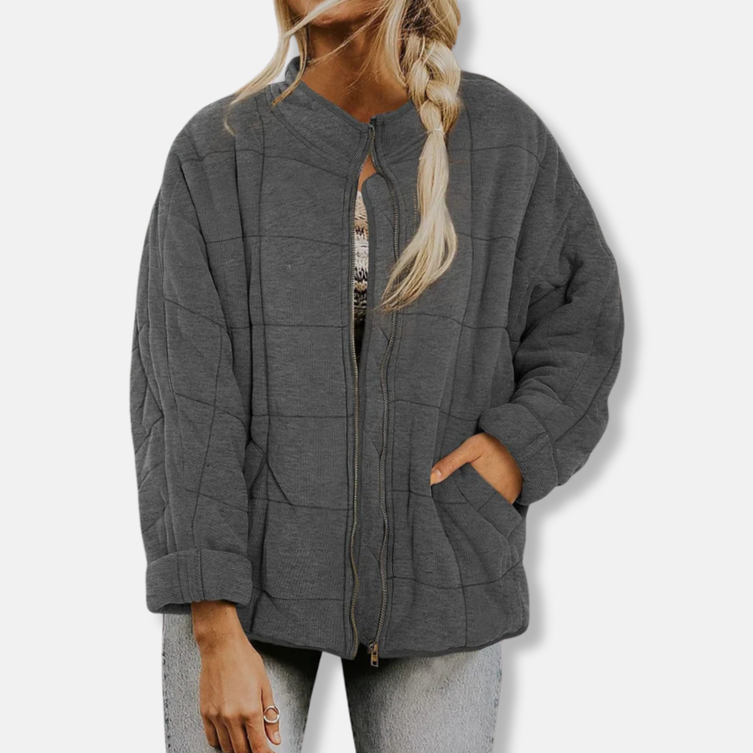 R&B | Steppjacke - Oversized Fit - Stehkragen - Lange Ärmel - Reißverschlussverschluss
