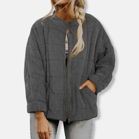 R&B | Steppjacke - Oversized Fit - Stehkragen - Lange Ärmel - Reißverschlussverschluss