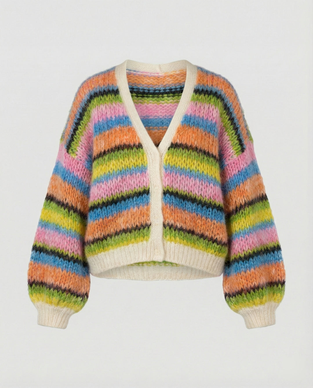 R&B | Bunte Patchwork Strickjacke Für Damen