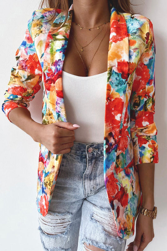 R&B | Freie und Echte Florale Revers Freizeitanzug Blazer