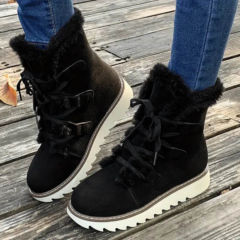 Rutschfeste Sohle mit Fell gefütterte Stiefel R&B