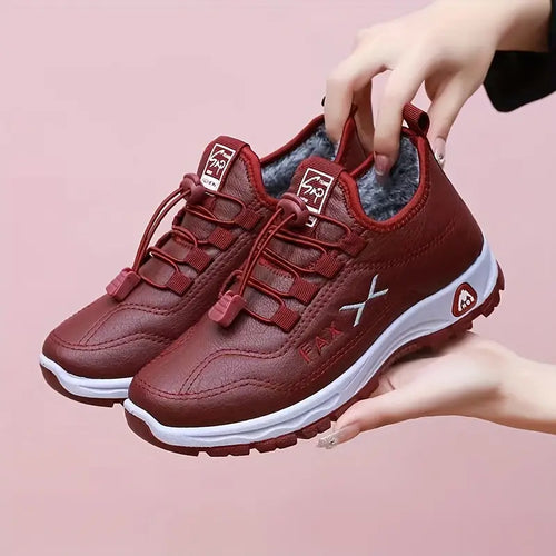 Sneaker Rot Bequeme Warm Gefütterte Schuhe R&B