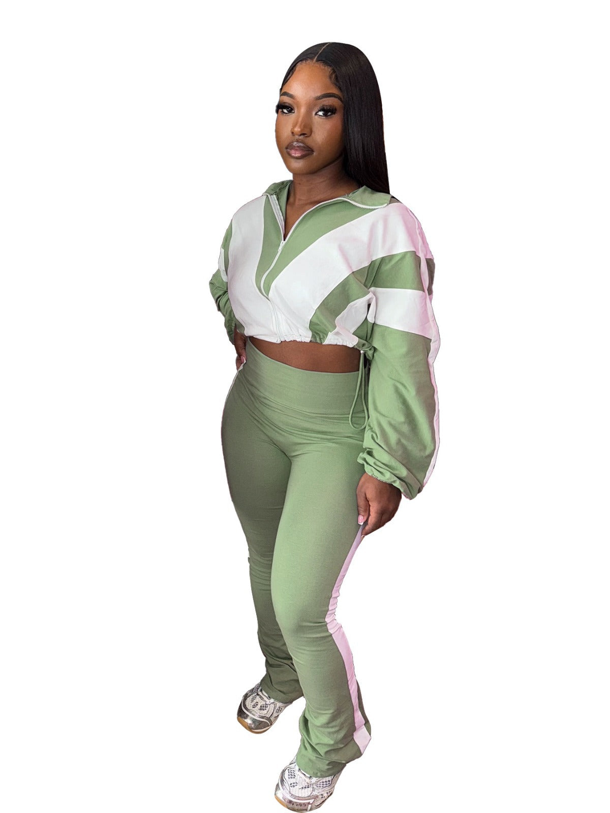 R&B | Taille Kontrast Sport Zweiteiliges Set
