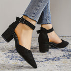 R&B | Damen Sandalen mit Blockabsatz Schnürung, mit Knöchelriemen, Elegant