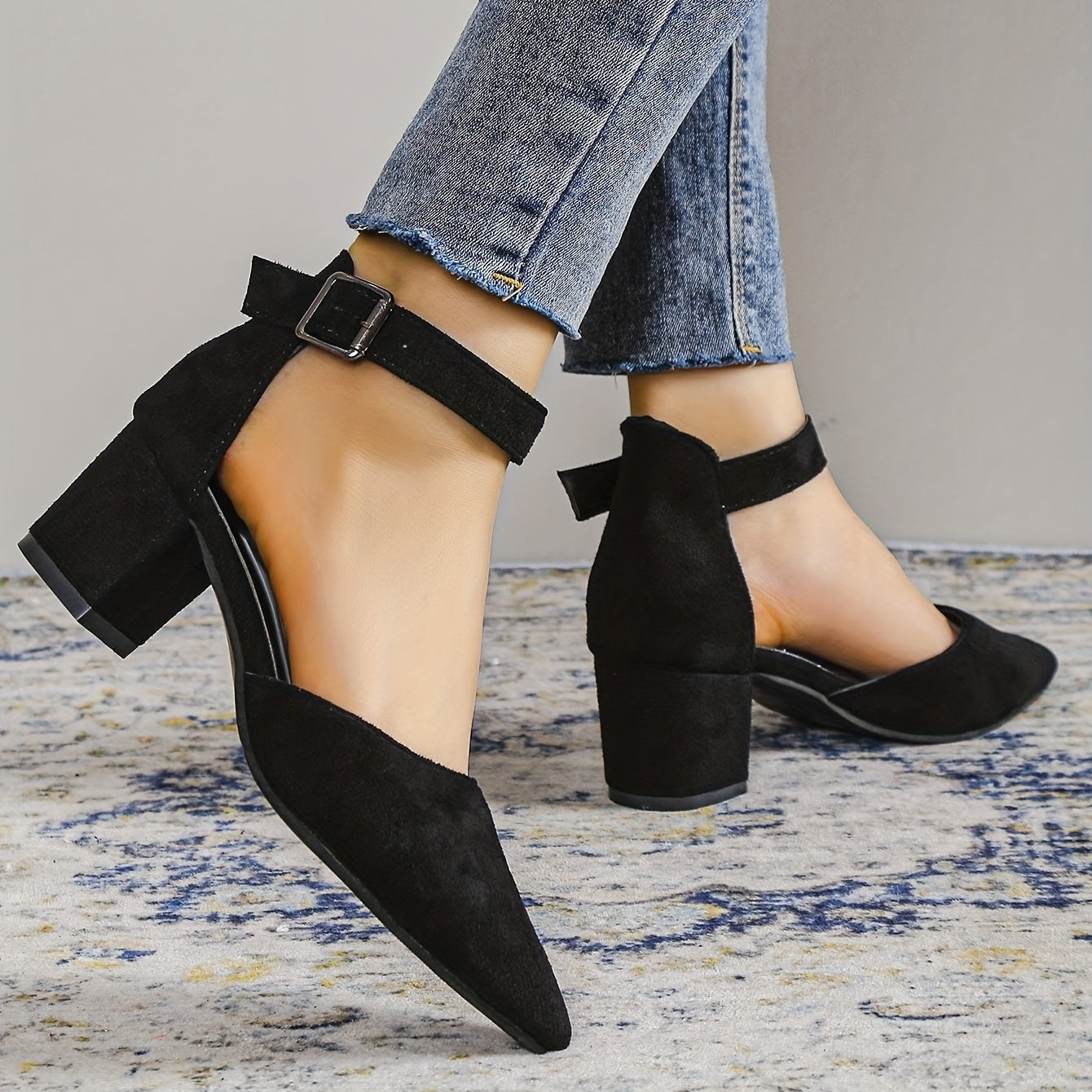R&B | Damen Sandalen mit Blockabsatz Schnürung, mit Knöchelriemen, Elegant