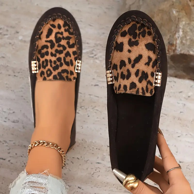 Bequeme Damen-Slipper mit wildem Leopardenprint R&B R&B