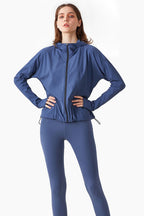 R&B | Daumenloch-Ärmel Kapuzen Sportjacke