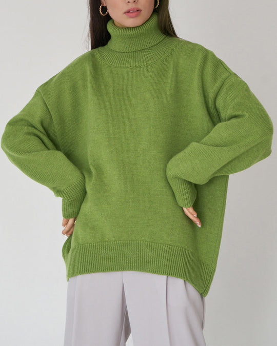R&B | Eleganter Oversized Damen Rollkragenpullover Aus Baumwolle