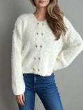 R&B | Pelzstrick-cardigan Weicher Faux Fur Elegantes Design