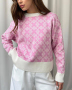R&B | Muster Strickpullover Weich und Trendy Statement-look