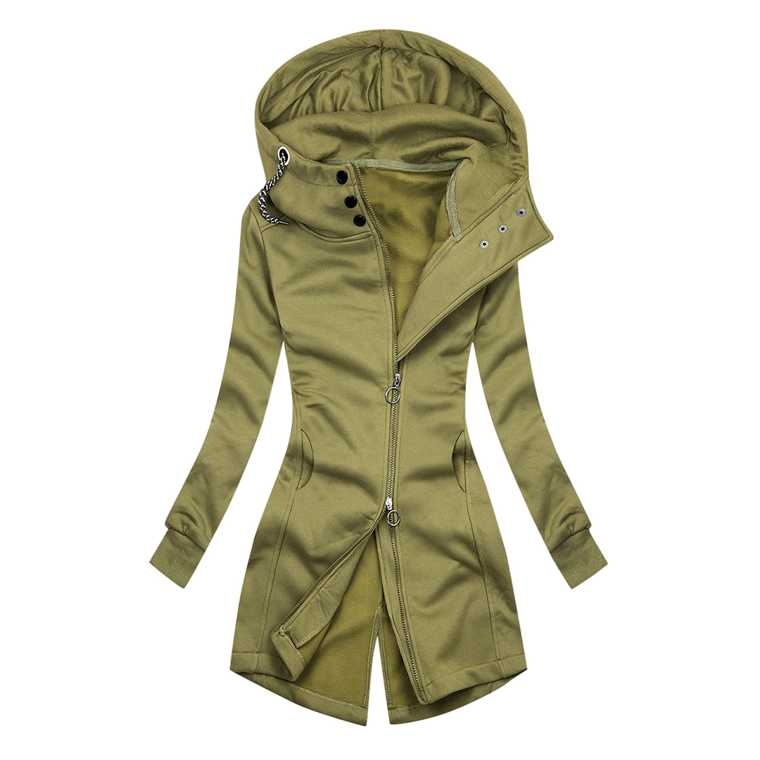 R&B | Damen Slim Fit Hoodie mit hohem Kragen Jacke