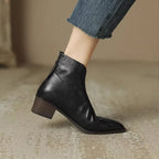 R&B | Stiefeletten Echtes Leder Spitzenzehen Mid Blockabsatz Elegante Passform