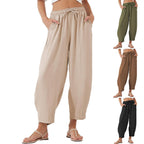 R&B | Locker lässige Neun-Punkt-Hose mit Kordelzug und elastischer Taille