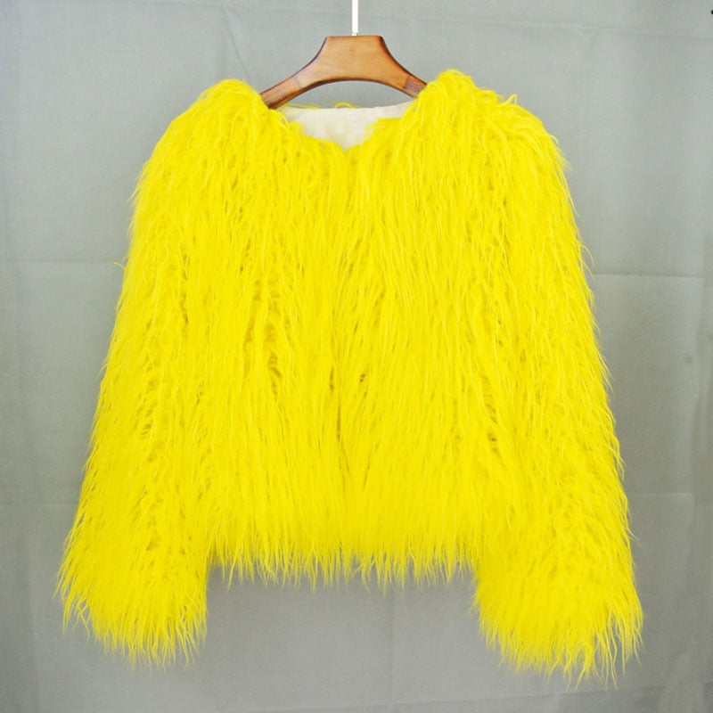 R&B | Eleganter Warmer Kunstpelzmantel Für Herbst Und Winter
