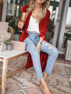 R&B | My Way Samt Strickjacke Mantel